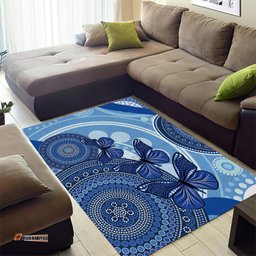 Australia Autism Awareness Area Rug 4 April Indigenous Butterfly