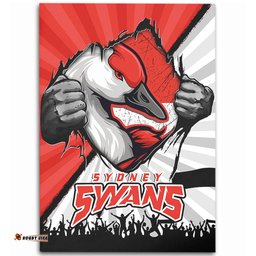 Amazing Aussie Sydney Swans Breaking Through Fan Design Area Rug