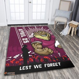 Amazing Aussie Queensland Maroons Anzac Day Lest We Forget Strong Fighting Spirit Area Rug