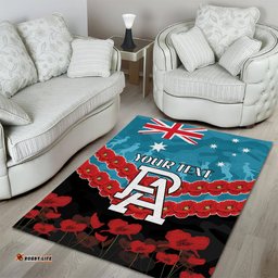 Custom Port Adelaide Power Football Area Rug ANZAC Lest We Forget