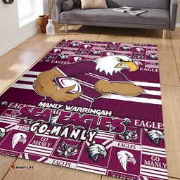 Amazing Aussie Manly Warringah Sea Eagles Champions Pride Comic Style Area Rug