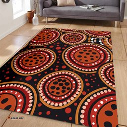 Amazing Aussie Australia Background Featuring Indigenous Dot Art Area Rug