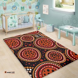 Amazing Aussie Australia Background Featuring Indigenous Dot Art Area Rug