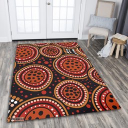 Amazing Aussie Australia Background Featuring Indigenous Dot Art Area Rug