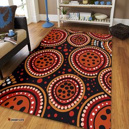 Amazing Aussie Australia Background Featuring Indigenous Dot Art Area Rug