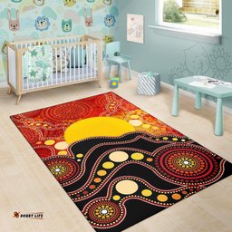 Aboriginal Area Rug Aboriginal Lives Matter Flag Dot Painting Art