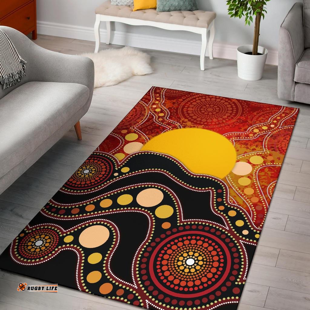 Aboriginal Area Rug Aboriginal Lives Matter Flag Dot Painting Art