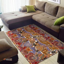 Australia Area Rug - Aboriginal Inspired Patterns Rug Australian Animals