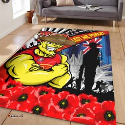 Amazing Aussie Gold Coast SUNS Anzac Day Honor United In Spirit Area Rug