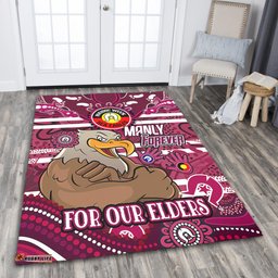 Amazing Aussie Manly Warringah Sea Eagles Custom For Our Elders Home Jersey Area Rug
