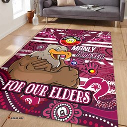 Amazing Aussie Manly Warringah Sea Eagles Custom For Our Elders Home Jersey Area Rug