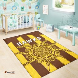 Hawks Indigenous Area Rug Hawthorn Football 02