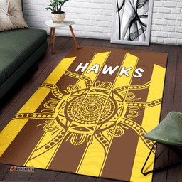 Hawks Indigenous Area Rug Hawthorn Football 02