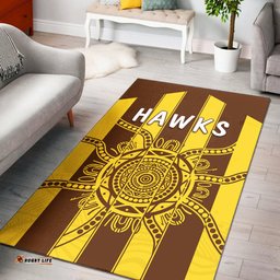 Hawks Indigenous Area Rug Hawthorn Football 02