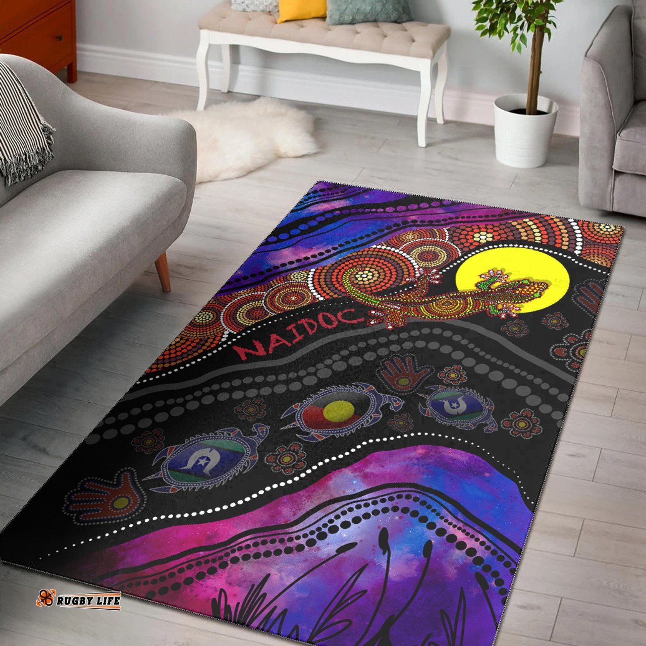 Australia Naidoc Week Area Rug - Heal Country Indigenous Aboriginal Inspired