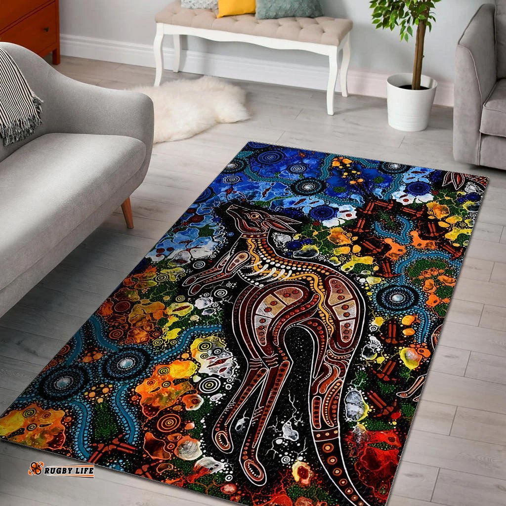Kangaroos Indigenous Area Rug Australia