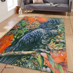 Amazing Aussie Australia Black Cockatoo Black Cockatoo and Flowering Gum Area Rug