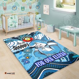 Amazing Aussie Cronulla Sutherland Sharks Naidoc Week Custom For Our Elders Home Jersey Area Rug