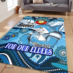 Amazing Aussie Cronulla Sutherland Sharks Naidoc Week Custom For Our Elders Home Jersey Area Rug
