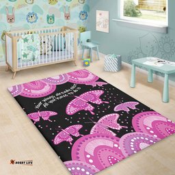 Australia Animals Aboriginal Area Rug - Your Wings Already Exist Aboriginal Pink Butterflies Art Inspired Area Rug