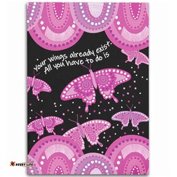 Australia Animals Aboriginal Area Rug - Your Wings Already Exist Aboriginal Pink Butterflies Art Inspired Area Rug