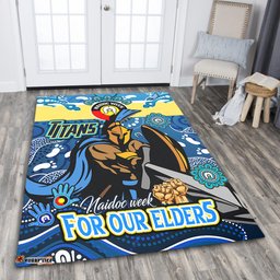 Amazing Aussie Gold Coast Titans Naidoc Week Custom For Our Elders Home Jersey Area Rug