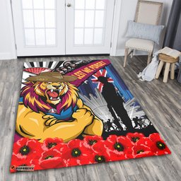 Amazing Aussie Brisbane Lions Anzac Day Honor United In Spirit Area Rug