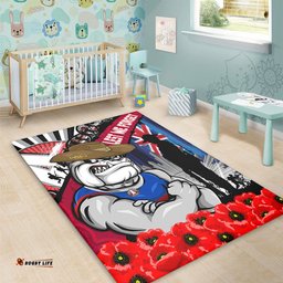 Amazing Aussie Western Bulldogs Anzac Day Honor United In Spirit Area Rug