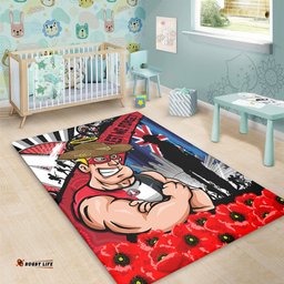 Amazing Aussie St Kilda Anzac Day Honor United In Spirit Area Rug