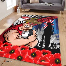 Amazing Aussie St Kilda Anzac Day Honor United In Spirit Area Rug