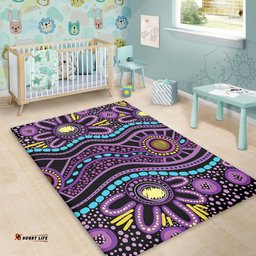 Australia Aboriginal Area Rug - Purple Dot In Aboriginal Style Area Rug