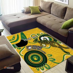 Custom Matildas NAIDOC Week Area Rug Australia Kangaroo Keep The Fire Burning Yellow