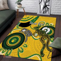 Custom Matildas NAIDOC Week Area Rug Australia Kangaroo Keep The Fire Burning Yellow