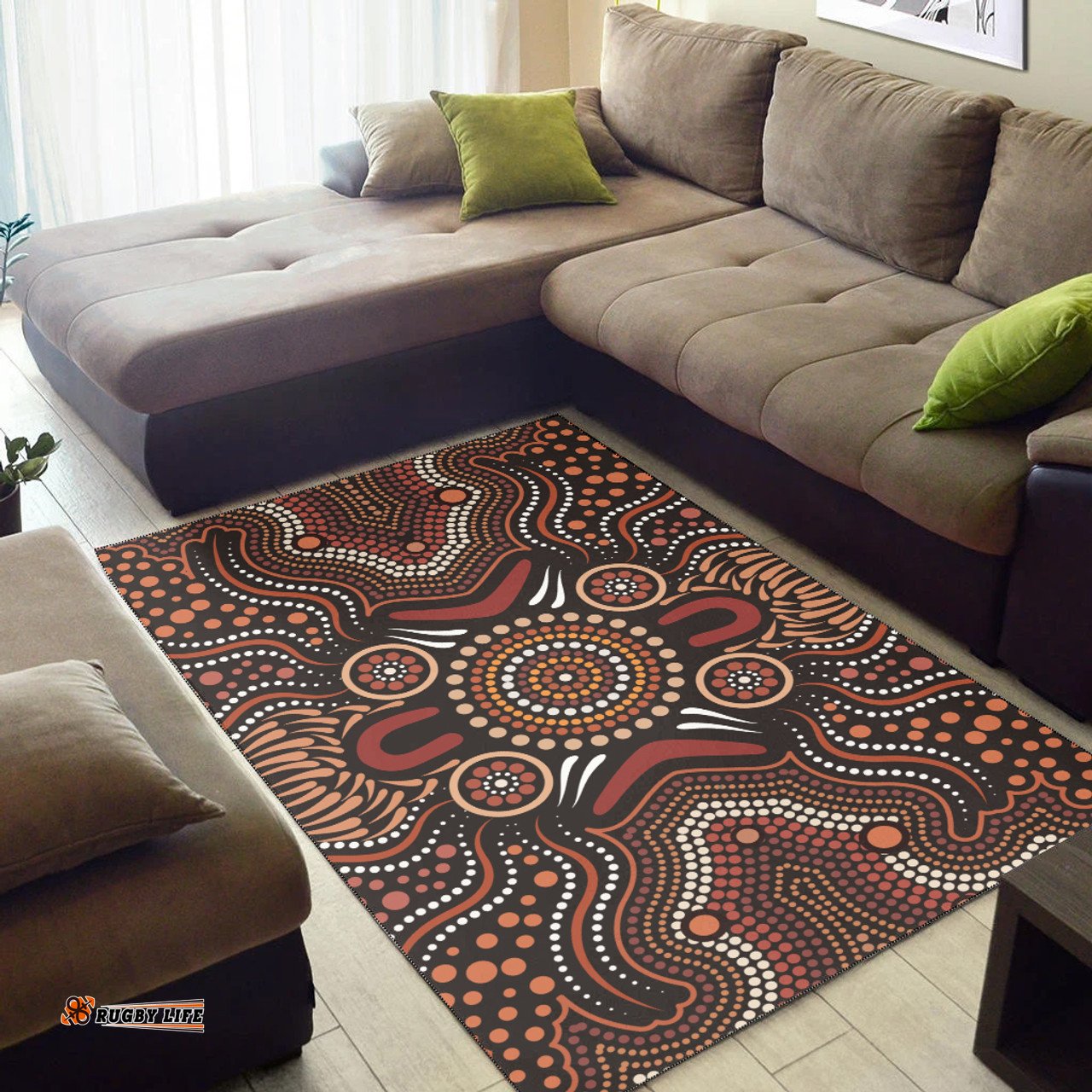 Australia Aboriginal Inspired Area Rug - Aboriginal Style Of Background