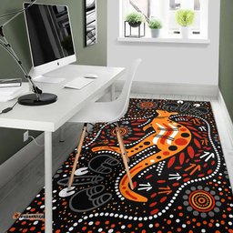 Australia Aboriginal Inspired Area Rug - Indigenous Aboriginal Inspired Kangaroo Dot Painting 2
