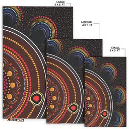 Australia Aboriginal Inspired Area Rug - Aboriginal Style Of Dot Painting