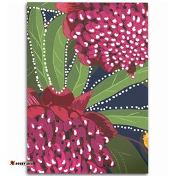 Australia Flowers Aboriginal Area Rug - Australian Waratah Flower Art Area Rug