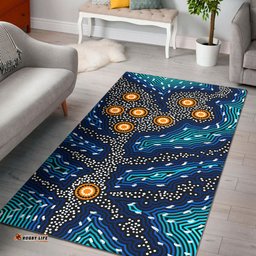 Australia Aboriginal Inspired Area Rug - Aboriginal Inspired background of dreaming art