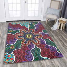 Australia Aboriginal Area Rug - Aboriginal Dot Art Color Inspired Area Rug