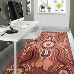 Australia Aboriginal Inspired Area Rug - Land Aboriginal Art Painting Background