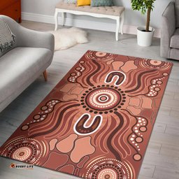Australia Aboriginal Inspired Area Rug - Land Aboriginal Art Painting Background