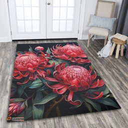 Australia Waratah Area Rug - Red Waratah Flowers Fine Art Ver2 Area Rug