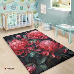 Australia Waratah Area Rug - Red Waratah Flowers Fine Art Ver2 Area Rug