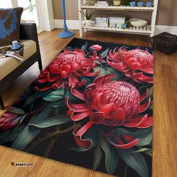 Australia Waratah Area Rug - Red Waratah Flowers Fine Art Ver2 Area Rug