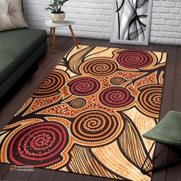 Australia Aboriginal Inspired Area Rug - Indigenous Tree Aboiginal Inspired Dot Painting Style
