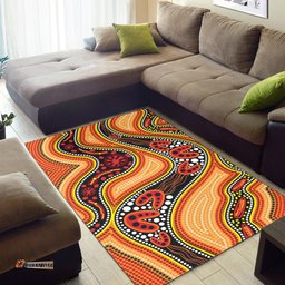 Australia Aboriginal Inspired Area Rug - Indigenous Art Aboriginal Inspired Dot Painting Style 2