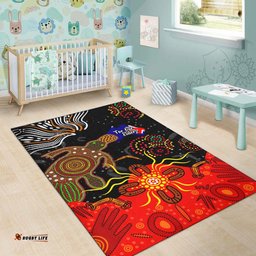 Australia Naidoc Week Area Rug - Naidoc Week with Australia Flag and Aboriginal Inspired Dot Pattern Rug