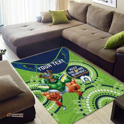 Custom NRL Raiders NAIDOC Week Area Rug Keep The Fire Burning Indigenous Art