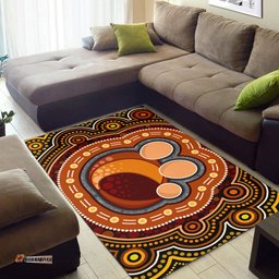 Australia Aboriginal Inspired Area Rug - Aboriginal Inspired dot art Family concept