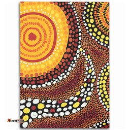 Australia Aboriginal Area Rug - Brown Aboriginal Style Dot Art Area Rug